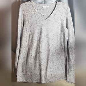 Gap Wool Blend Speckled Grey Long Sleeve Pullover Soft Med Fall Loungewear Cozy